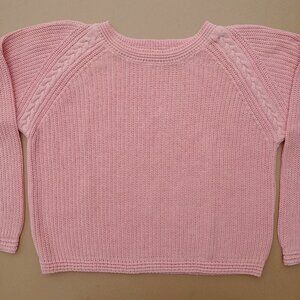 Cymbrion pink sweater cableknit detail fits like Large